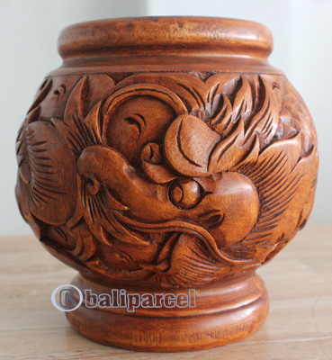 Hand Carved Wooden Box, Made From Suar Wood