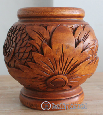 Hand Carved Wooden Box, Made From Suar Wood