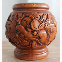 Hand Carved Wooden Box, Made From Suar Wood