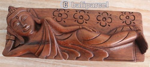 Hand Carved Wooden Box, Made From Suar Wood