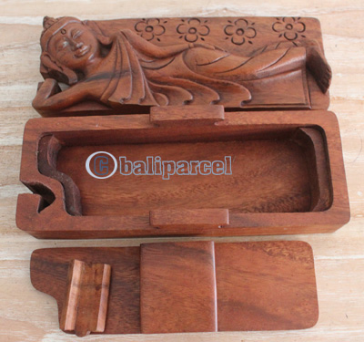 Hand Carved Wooden Box, Made From Suar Wood