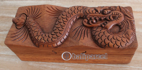 Hand Carved Wooden Box, Made From Suar Wood