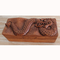 Hand Carved Wooden Box, Made From Suar Wood
