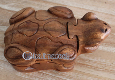 Hand Carved Wooden Box, Made From Suar Wood