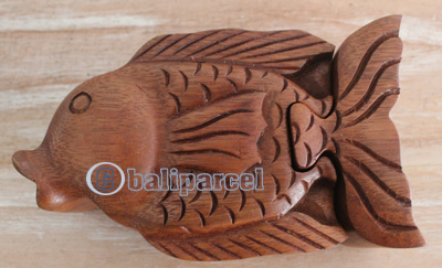 Hand Carved Wooden Box, Made From Suar Wood