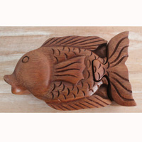 Hand Carved Wooden Box, Made From Suar Wood