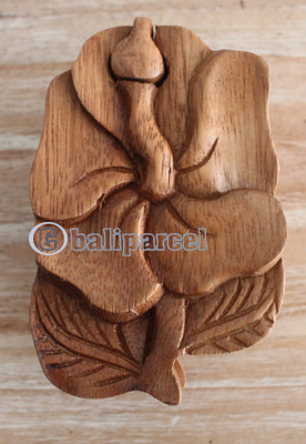 Hand Carved Wooden Box, Made From Suar Wood