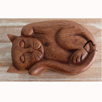 Hand Carved Wooden Box, Made From Suar Wood