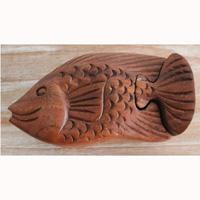 Hand Carved Wooden Box, Made From Suar Wood