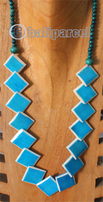 Necklaces, Handmade From Glassbead And Bone