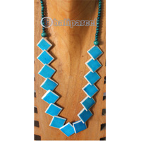 Necklaces, Handmade From Glassbead And Bone