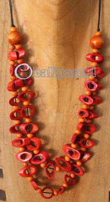 Necklaces, Handmade From Bone And Glass Beads