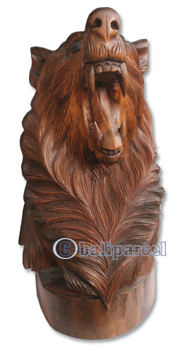 Wooden Wolves, Hand Carved From Waru Wood With Brown Polished