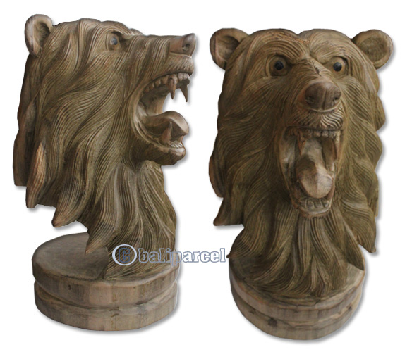 Wooden Wolves, Hand Carved From Waru Wood With Natural Polished
