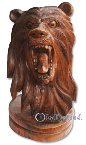 Wooden Wolves, Hand Carved From Waru Wood With Brown Polished