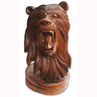 Wooden Wolves, Hand Carved From Waru Wood With Brown Polished