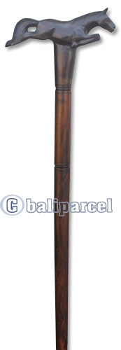 Wooden Horse Walking Stick, Hand Carved From Sono Wood