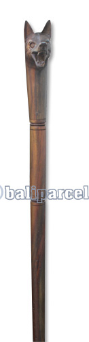Wooden Wolves Walking Stick, Hand Carved From Sono Wood