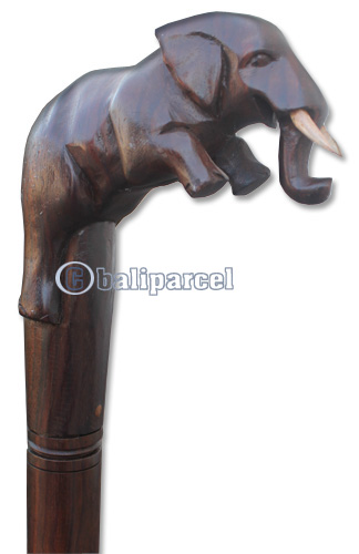 Wooden Elephant Walking Stick, Hand Carved From Sono Wood
