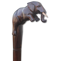 Wooden Elephant Walking Stick, Hand Carved From Sono Wood