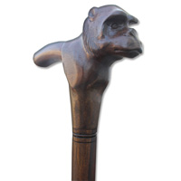 Wooden Monkey Walking Stick, Hand Carved From Sono Wood