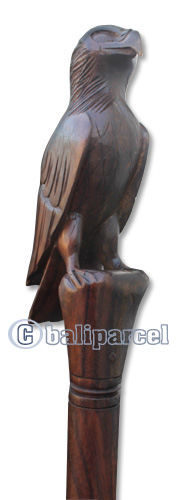 Wooden Eagle Walking Stick, Hand Carved From Sono Wood