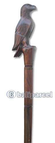 Wooden Eagle Walking Stick, Hand Carved From Sono Wood
