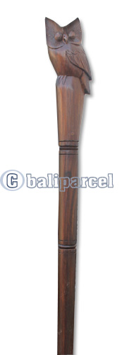 Wooden Owl Walking Stick, Hand Carved From Sono Wood