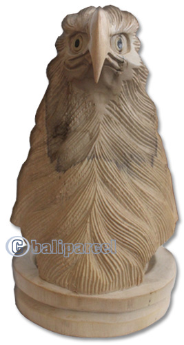 Handcarved Wooden Head Eagle Made From Waru Wood With Natural Polished