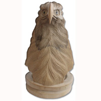 Handcarved Wooden Head Eagle Made From Waru Wood With Natural Polished