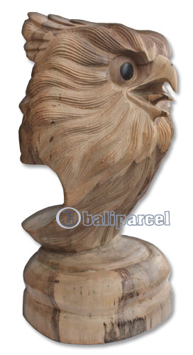 Handcarved Wooden Head Owl Made From Waru Wood With Natural Polished