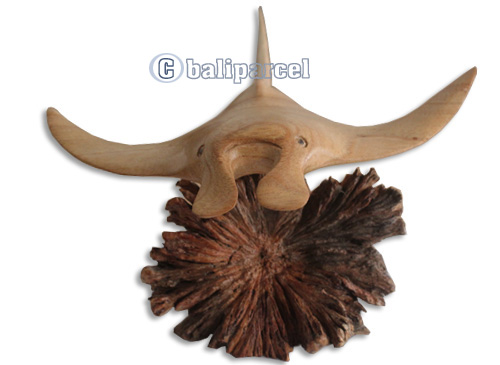 Handcarved Wooden Sealife With Parasit Wood, Made From Hibiscus Wood With Natural Polished