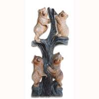 Wooden Bear, Hand Carved From Suar Wood