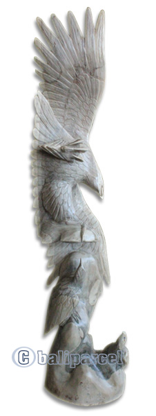 Handcarved Wooden Eagle With 2 Baby, Made From Waru Wood