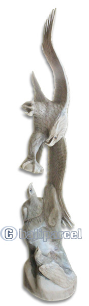Handcarved Wooden Eagle With 2 Baby, Made From Waru Wood