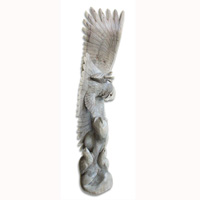 Handcarved Wooden Eagle With 2 Baby, Made From Waru Wood