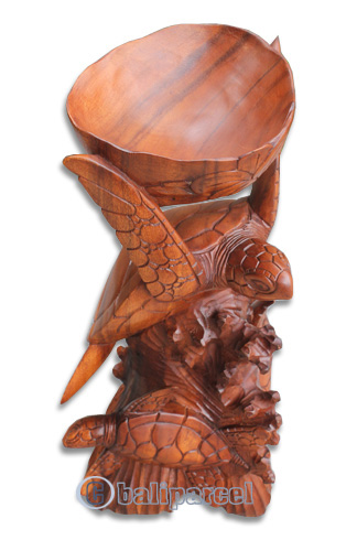 Wooden 3 Turtle Carving, Hand Carved From Suar Wood
