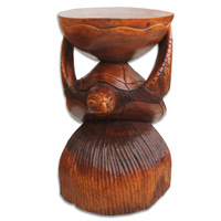 Wooden Turtle Telephone Table, Hand Carved From Suar Wood