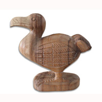 Wooden Dodo Hand Made From Suar Wood With Natural Polished