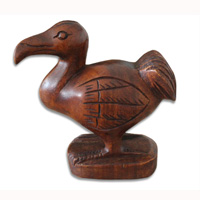 Wooden Dodo Hand Made From Suar Wood With Brown Polished