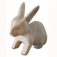 Wooden Small  Rabbit, Hand Carved From Waru Lot Wood