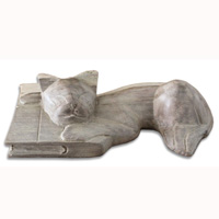 Wooden Sleeping Cat, Hand Carved From Waru Lot Wood