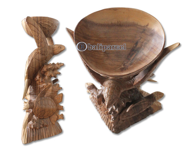 Wooden 3 Turtle Carving, Hand Made From Suar  Wood