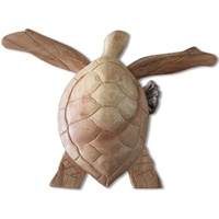 Wooden Turtle With Parasite Wood Hand Made From Hibiscus Wood