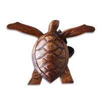 Wooden Turtle With Parasite Wood Hand Made From Hibiscus Wood