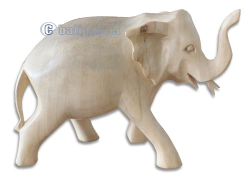 Wooden Elephant , Hand Carved From Waru Wood