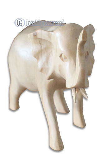 Wooden Elephant , Hand Carved From Waru Wood