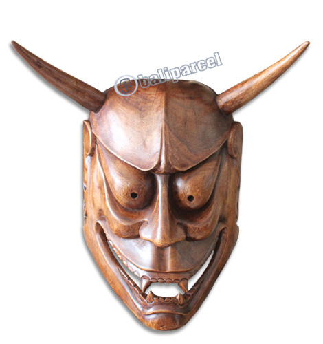 Wooden Mask Carving, Hand Carved From Waru Wood With Brown Polished