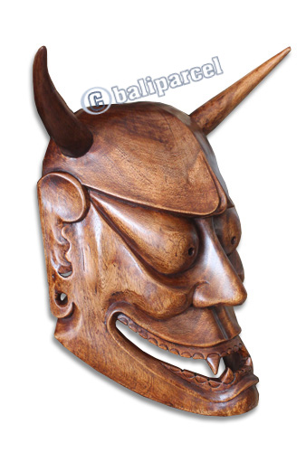Wooden Mask Carving, Hand Carved From Waru Wood With Brown Polished