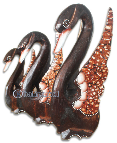 Wooden Goose Set Of 3, Hand Carved From Albesia Wood